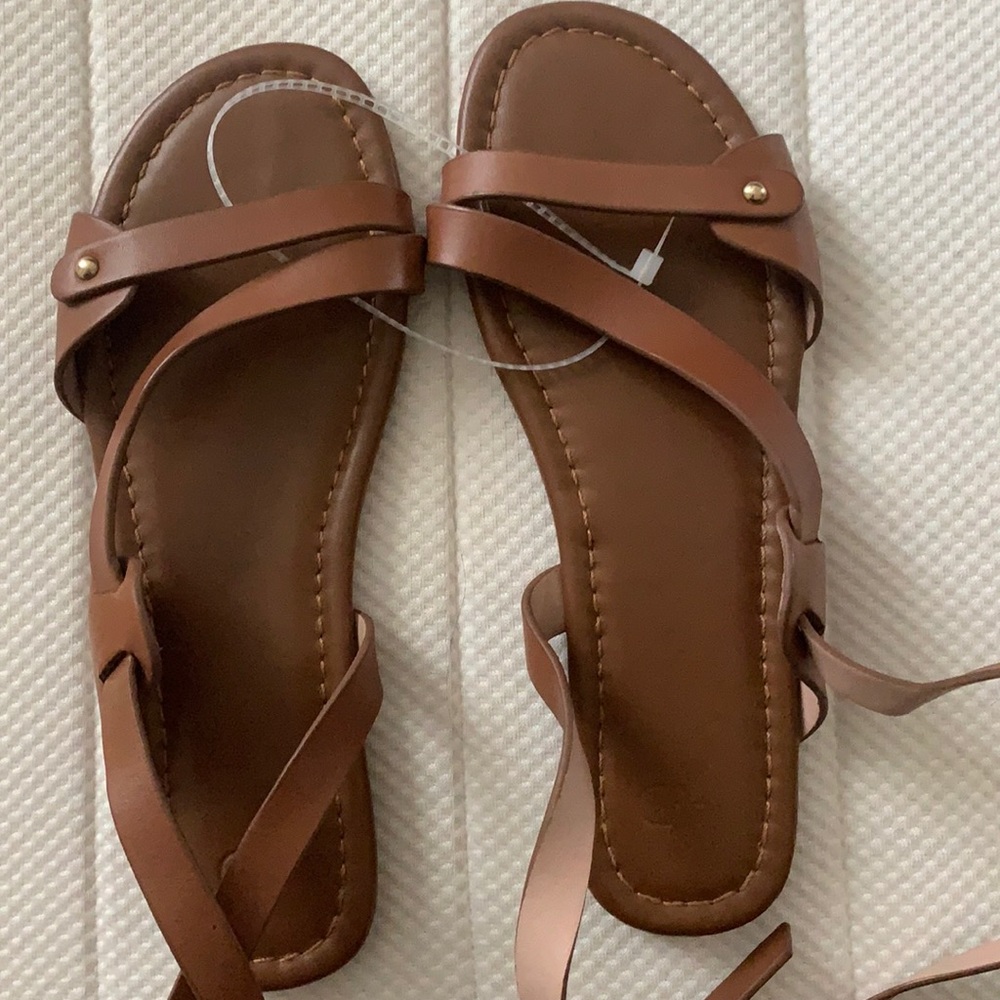 AD & DAUGHTERS Walnut Brown Low Sandals